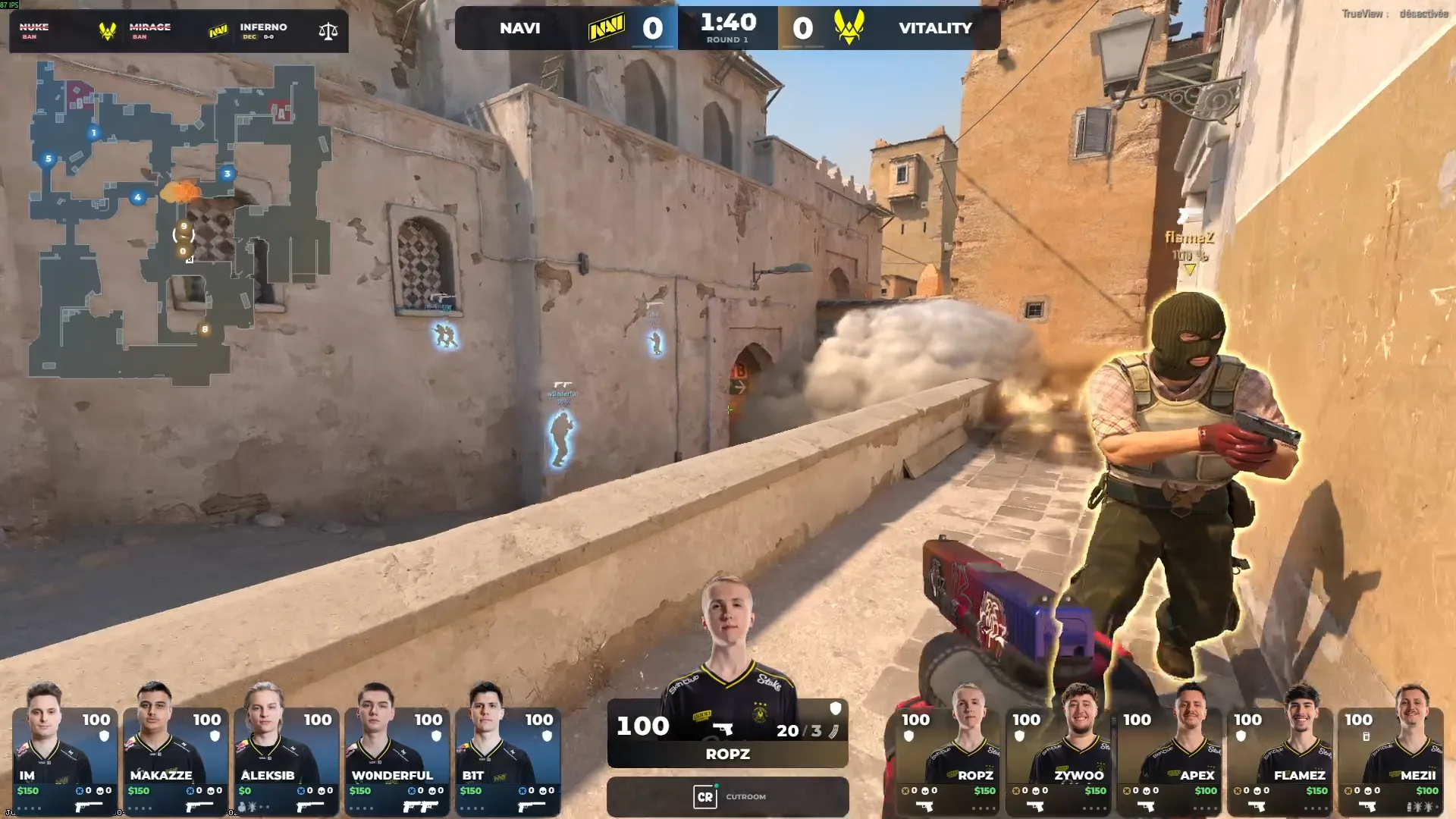 CutROOM live CS2 HUD during a tournament match